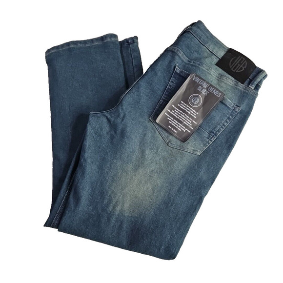 Vintage Genes Black VGB Jeans Men's 36W x 32L Relaxed Fit French Terry Denim NWT - Picture 5 of 16